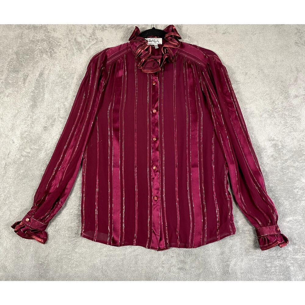 Vintage Lima Rocchi Roma Silk Blouse‎ Women's M 80's Italian Statement Piece
